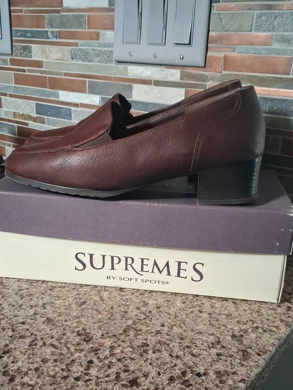 Supreme Women’s Dark Brown Leather Slip-On Loafers